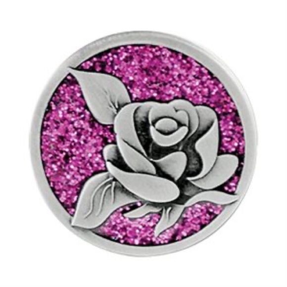 10/$25🦋 Silver & Pink Glitter Love Companion Coin - Picture 2 of 5